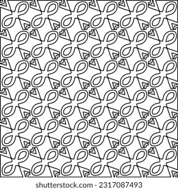 Stylish texture with figures from lines. Line art. Black and white pattern. Abstract background for web page, textures, card, poster, fabric, textile.