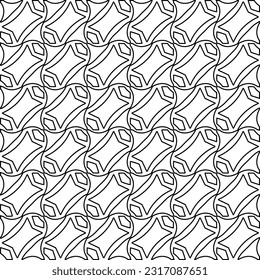 Stylish texture with figures from lines. Line art. Black and white pattern. Abstract background for web page, textures, card, poster, fabric, textile.