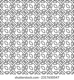 Stylish texture with figures from lines. Line art. Black and white pattern. Abstract background for web page, textures, card, poster, fabric, textile.