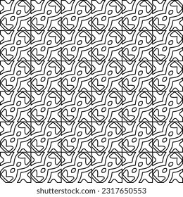 Stylish texture with figures from lines. Line art. Black and white pattern. Abstract background for web page, textures, card, poster, fabric, textile.
