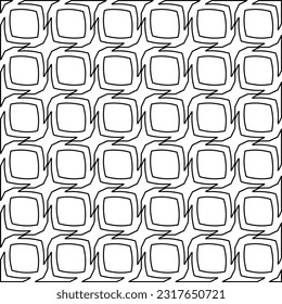 Stylish texture with figures from lines. Line art. Black and white pattern. Abstract background for web page, textures, card, poster, fabric, textile.