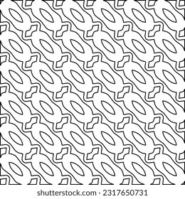 Stylish texture with figures from lines. Line art. Black and white pattern. Abstract background for web page, textures, card, poster, fabric, textile.