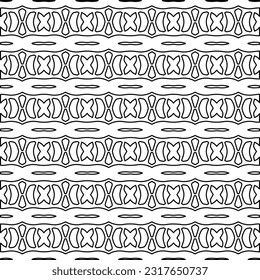 Stylish texture with figures from lines. Line art. Black and white pattern. Abstract background for web page, textures, card, poster, fabric, textile.