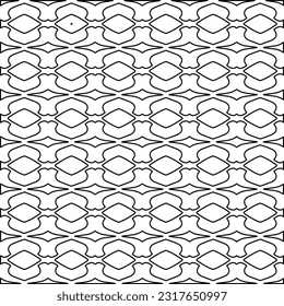 Stylish texture with figures from lines. Line art. Black and white pattern. Abstract background for web page, textures, card, poster, fabric, textile.
