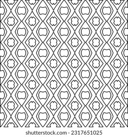 Stylish texture with figures from lines. Line art. Black and white pattern. Abstract background for web page, textures, card, poster, fabric, textile.
