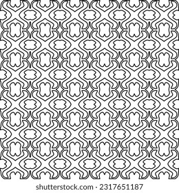 Stylish texture with figures from lines. Line art. Black and white pattern. Abstract background for web page, textures, card, poster, fabric, textile.
