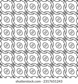 Stylish texture with figures from lines. Line art. Black and white pattern. Abstract background for web page, textures, card, poster, fabric, textile.