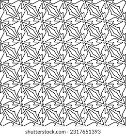 Stylish texture with figures from lines. Line art. Black and white pattern. Abstract background for web page, textures, card, poster, fabric, textile.