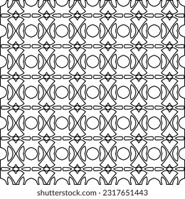 Stylish texture with figures from lines. Line art. Black and white pattern. Abstract background for web page, textures, card, poster, fabric, textile.