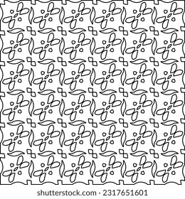 Stylish texture with figures from lines. Line art. Black and white pattern. Abstract background for web page, textures, card, poster, fabric, textile.