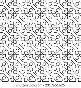 Stylish texture with figures from lines. Line art. Black and white pattern. Abstract background for web page, textures, card, poster, fabric, textile.