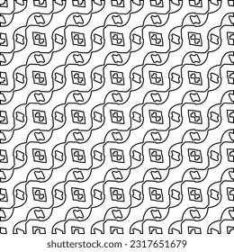 Stylish texture with figures from lines. Line art. Black and white pattern. Abstract background for web page, textures, card, poster, fabric, textile.