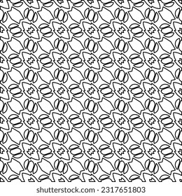 Stylish texture with figures from lines. Line art. Black and white pattern. Abstract background for web page, textures, card, poster, fabric, textile.