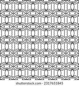 Stilvolle Textur mit Figuren aus Linien. Line Art. Schwarz-Weiß-Muster. Abstrakter Hintergrund für Webseiten, Texturen, Karten, Poster, Stoff, Textilien.