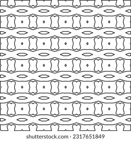 Stylish texture with figures from lines. Line art. Black and white pattern. Abstract background for web page, textures, card, poster, fabric, textile.