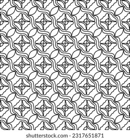 Stylish texture with figures from lines. Line art. Black and white pattern. Abstract background for web page, textures, card, poster, fabric, textile.