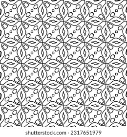 Stylish texture with figures from lines. Line art. Black and white pattern. Abstract background for web page, textures, card, poster, fabric, textile.