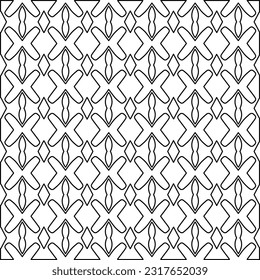 Stylish texture with figures from lines. Line art. Black and white pattern. Abstract background for web page, textures, card, poster, fabric, textile.