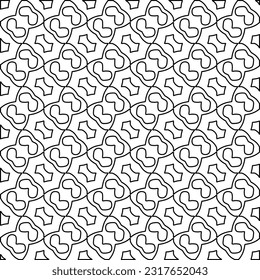Stylish texture with figures from lines. Line art. Black and white pattern. Abstract background for web page, textures, card, poster, fabric, textile.