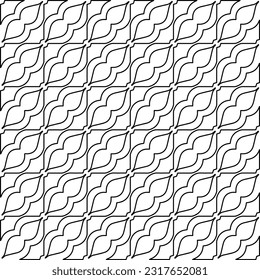 Stylish texture with figures from lines. Line art. Black and white pattern. Abstract background for web page, textures, card, poster, fabric, textile.