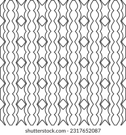 Stilvolle Textur mit Figuren aus Linien. Line Art. Schwarz-Weiß-Muster. Abstrakter Hintergrund für Webseiten, Texturen, Karten, Poster, Stoff, Textilien.