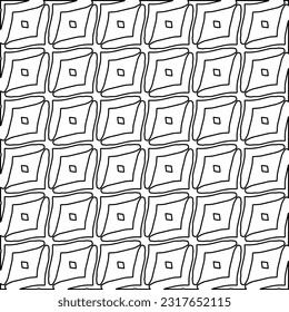 Stylish texture with figures from lines. Line art. Black and white pattern. Abstract background for web page, textures, card, poster, fabric, textile.