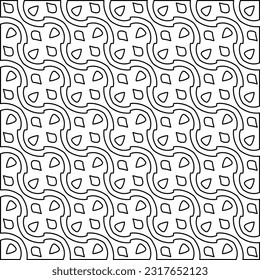 Stylish texture with figures from lines. Line art. Black and white pattern. Abstract background for web page, textures, card, poster, fabric, textile.