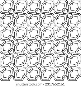 Stylish texture with figures from lines. Line art. Black and white pattern. Abstract background for web page, textures, card, poster, fabric, textile.