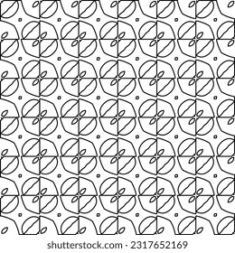 Stylish texture with figures from lines. Line art. Black and white pattern. Abstract background for web page, textures, card, poster, fabric, textile.
