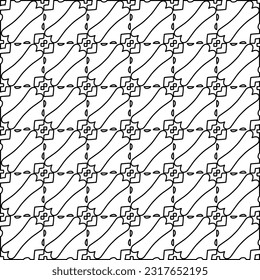 Stylish texture with figures from lines. Line art. Black and white pattern. Abstract background for web page, textures, card, poster, fabric, textile.