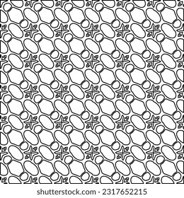 Stylish texture with figures from lines. Line art. Black and white pattern. Abstract background for web page, textures, card, poster, fabric, textile.