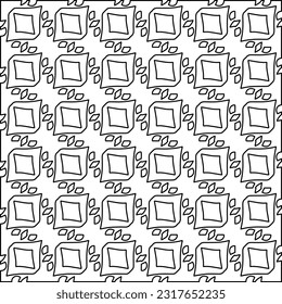 Stylish texture with figures from lines. Line art. Black and white pattern. Abstract background for web page, textures, card, poster, fabric, textile.