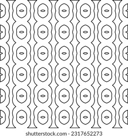 Stylish texture with figures from lines. Line art. Black and white pattern. Abstract background for web page, textures, card, poster, fabric, textile.