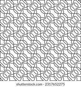 Stylish texture with figures from lines. Line art. Black and white pattern. Abstract background for web page, textures, card, poster, fabric, textile.