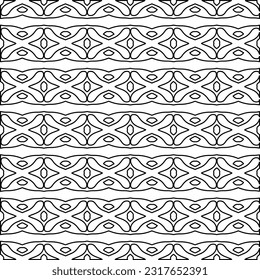 Stylish texture with figures from lines. Line art. Black and white pattern. Abstract background for web page, textures, card, poster, fabric, textile.