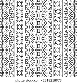Stylish texture with figures from lines. Line art. Black and white pattern. Abstract background for web page, textures, card, poster, fabric, textile.