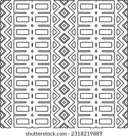 Stylish texture with figures from lines. Line art. Black and white pattern. Abstract background for web page, textures, card, poster, fabric, textile.