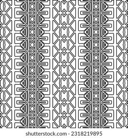 Stylish texture with figures from lines. Line art. Black and white pattern. Abstract background for web page, textures, card, poster, fabric, textile.
