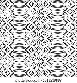Stylish texture with figures from lines. Line art. Black and white pattern. Abstract background for web page, textures, card, poster, fabric, textile.