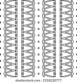 Stylish texture with figures from lines. Line art. Black and white pattern. Abstract background for web page, textures, card, poster, fabric, textile.