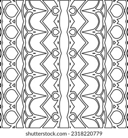Stylish texture with figures from lines. Line art. Black and white pattern. Abstract background for web page, textures, card, poster, fabric, textile.