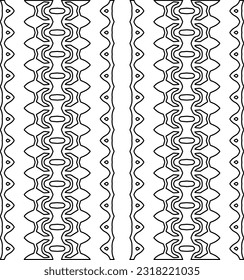 Stylish texture with figures from lines. Line art. Black and white pattern. Abstract background for web page, textures, card, poster, fabric, textile.