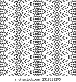 Stylish texture with figures from lines. Line art. Black and white pattern. Abstract background for web page, textures, card, poster, fabric, textile.