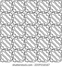  Stylish texture with figures from lines. Line art. Black and white pattern. Abstract background for web page, textures, card, poster, fabric, textile. 