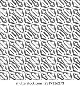 Stylish texture with figures from lines. Line art. Black and white pattern. Abstract background for web page, textures, card, poster, fabric, textile. 