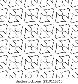 Stylish texture with figures from lines. Line art. Black and white pattern. Abstract background for web page, textures, card, poster, fabric, textile. 