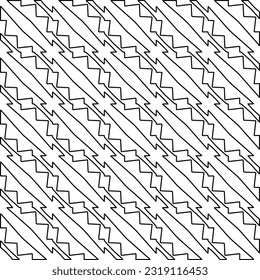  Stylish texture with figures from lines. Line art. Black and white pattern. Abstract background for web page, textures, card, poster, fabric, textile. 