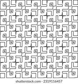  Stylish texture with figures from lines. Line art. Black and white pattern. Abstract background for web page, textures, card, poster, fabric, textile. 