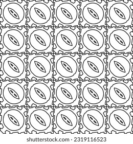 Stylish texture with figures from lines. Line art. Black and white pattern. Abstract background for web page, textures, card, poster, fabric, textile. 