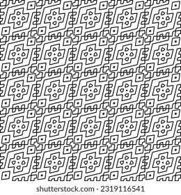 Stilvolle Textur mit Figuren aus Linien. Line Art. Schwarz-Weiß-Muster. Abstrakter Hintergrund für Webseiten, Texturen, Karten, Poster, Stoff, Textilien. 